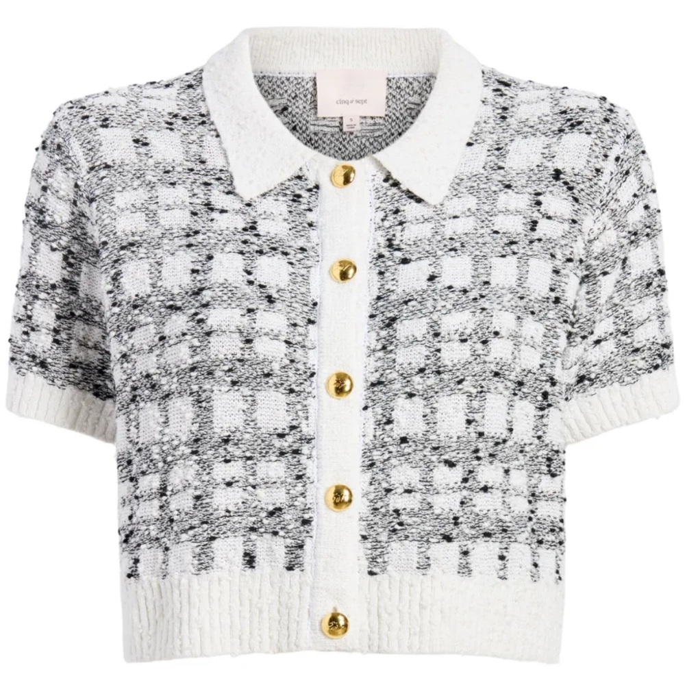 Cinq à Sept White and Gray Cardigan